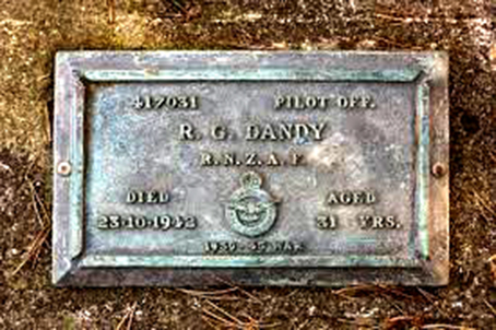 Photo of headstones/Rodney George Dandy 1910-1942 hdstn Karori cem Wellington NZ